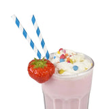 Set 25 Paie, Flippy, din Hartie, 20 cm, Model cu Dungi, Alb/Albastru Inchis