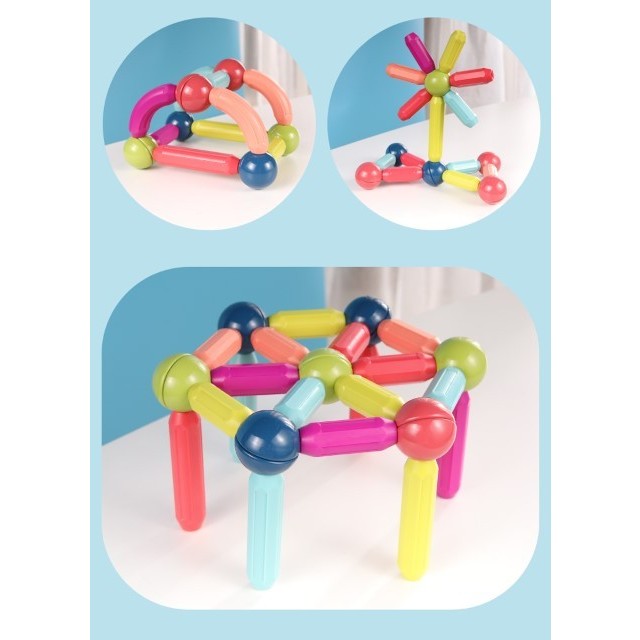 Set 25 Piese Magnetice De Constructie, Forme Geometrice