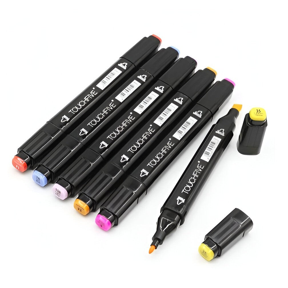 Set 262 Markere Duble, Vivimall, pe Baza de Alcool, Geanta Impermeabila Inclusa, Culori Numerotate, 37 x 21.5 x 16.3 cm, Multicolor - vivimall.ro