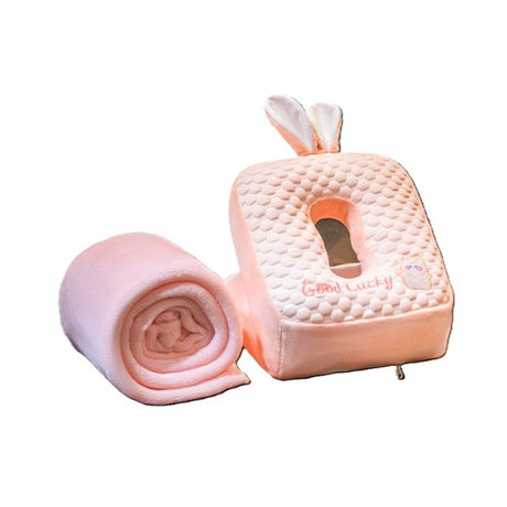 Set 2In1 Patura Microfibra Si Perna Din Spuma, Pentru Birou, Calatorii, Pauze, Microfibra, 30X35X30 Cm