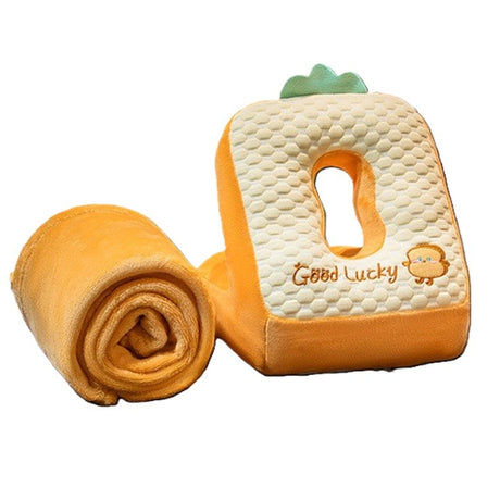 Set 2In1 Patura Microfibra Si Perna Din Spuma, Pentru Birou, Calatorii, Pauze, Microfibra, 30X35X30 Cm
