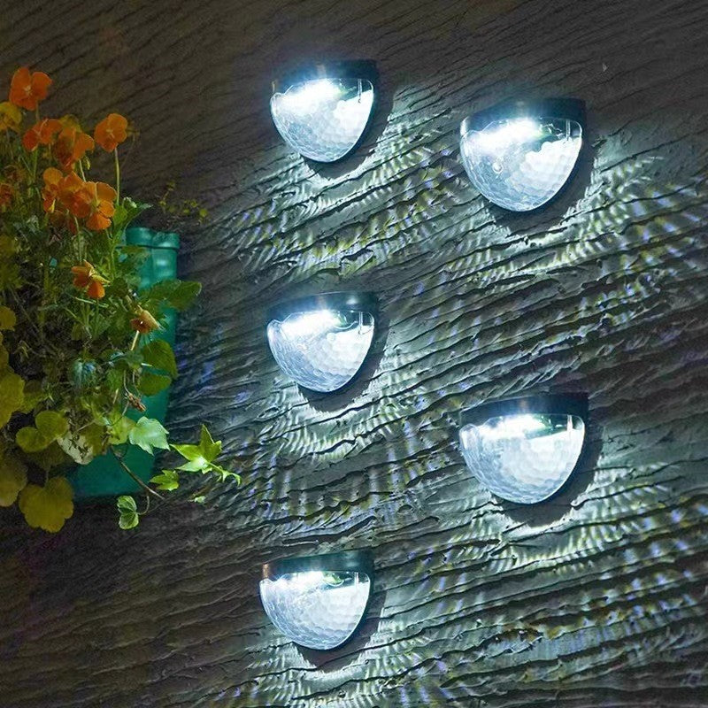 Set 2X Lampa Solara De Perete 6Led, Carcasa Neagra, Lumina Rece - vivimall.ro