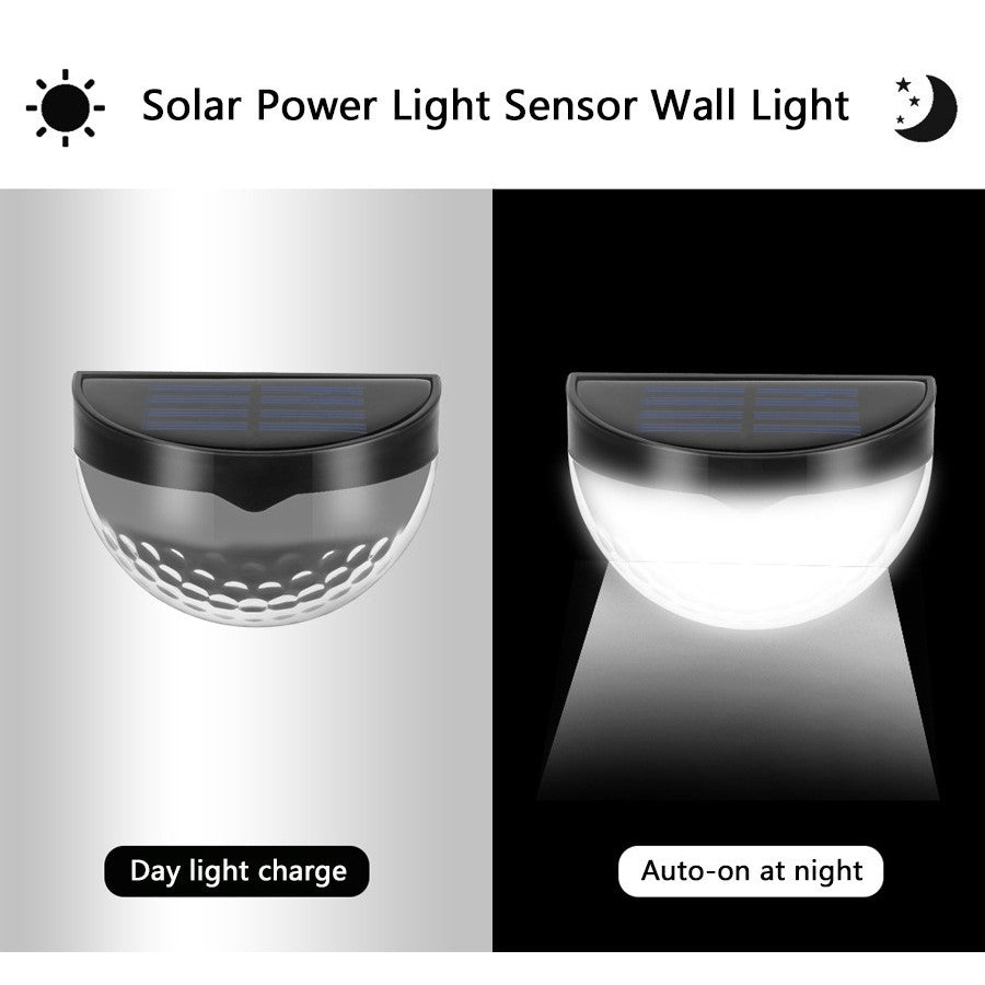 Set 2X Lampa Solara De Perete 6Led, Carcasa Neagra, Lumina Rece - vivimall.ro