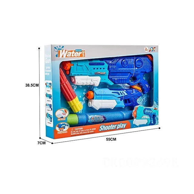Set 2x Pistol cu Apa pentru Copii, Vivimall, 6ani+, Albastru, 1x 900 ML +  1x 300 ML - vivimall.ro