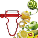Set 3 Accesorii De Decojire, Razuire Si Feliere, Pentru Legume Si Fructe, Negru-Rosu-Albastru - vivimall.ro