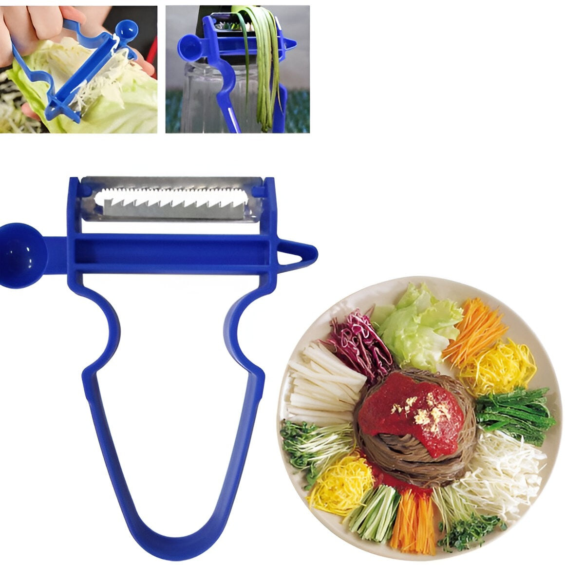 Set 3 Accesorii De Decojire, Razuire Si Feliere, Pentru Legume Si Fructe, Negru-Rosu-Albastru - vivimall.ro
