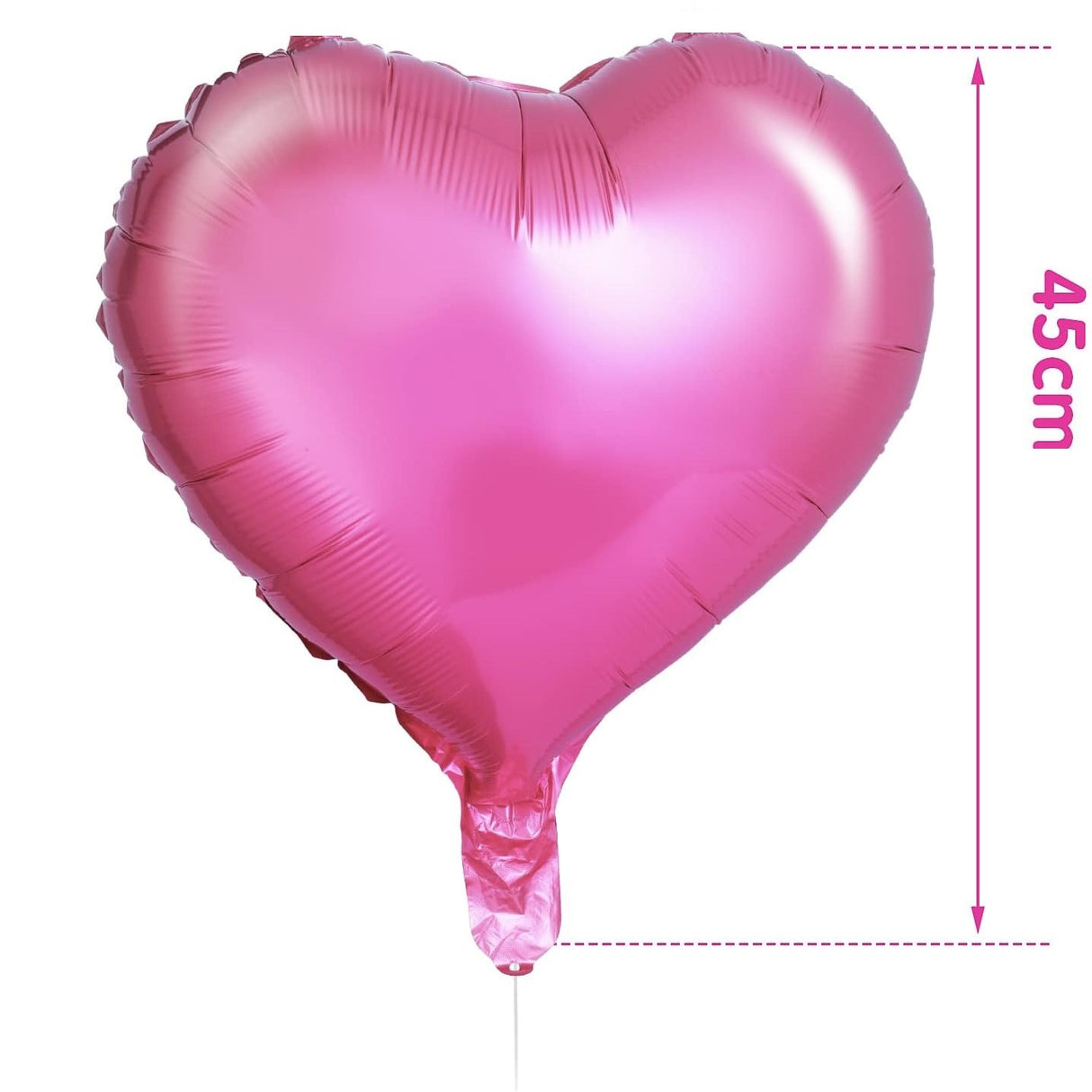 Set 3 Baloane Din Folie Metalizata, Figurina Inima, Tema Ziua Indragostitilor, 45 Cm, Ambalaj Individual, Pai Inclus, Umflare Cu Aer Sau Heliu - vivimall.ro
