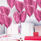 Set 3 Baloane Din Folie Metalizata, Figurina Inima, Tema Ziua Indragostitilor, 45 Cm, Ambalaj Individual, Pai Inclus, Umflare Cu Aer Sau Heliu - vivimall.ro