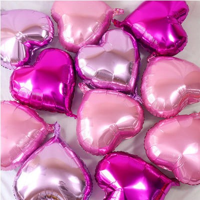 Set 3 Baloane Din Folie Metalizata, Figurina Inima, Tema Ziua Indragostitilor, 45 Cm, Ambalaj Individual, Pai Inclus, Umflare Cu Aer Sau Heliu - vivimall.ro