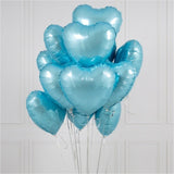 Set 3 Baloane Din Folie Metalizata, Figurina Inima, Tema Ziua Indragostitilor, 45 Cm, Ambalaj Individual, Pai Inclus, Umflare Cu Aer Sau Heliu, Albastru/ - vivimall.ro