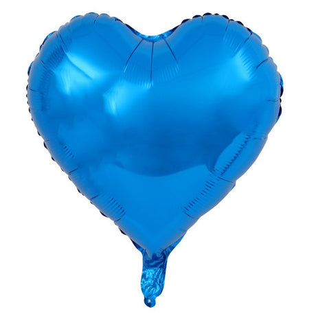 Set 3 Baloane Din Folie Metalizata, Figurina Inima, Tema Ziua Indragostitilor, 45 Cm, Ambalaj Individual, Pai Inclus, Umflare Cu Aer Sau Heliu, Albastru/ - vivimall.ro