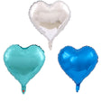 Set 3 Baloane Din Folie Metalizata, Figurina Inima, Tema Ziua Indragostitilor, 45 Cm, Ambalaj Individual, Pai Inclus, Umflare Cu Aer Sau Heliu, Albastru/ - vivimall.ro