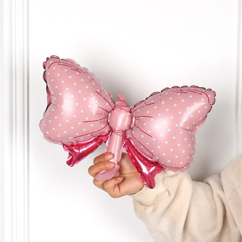 Set 3 Baloane Din Folie Metalizata, Figurine Carucior, Inima, Fundita, Tema Botez, 45 Cm, Ambalaj Individual, Pai Inclus, Umflare Cu Aer Sau Heliu - vivimall.ro
