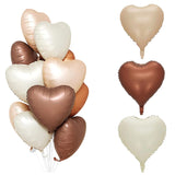 Set 3 Baloane Din Folie Metalizata, Figurine Inimi, Tema Ziua Indragostitilor, 45 Cm, Ambalaj Individual, Pai Inclus, Umflare Cu Aer Sau Heliu, Crem/ - vivimall.ro