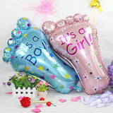 Set 3 Baloane din Folie Metalizata, Vivimall, Figurine Picior 46x79 cm, Inima 45cm, Stea 45cm, Model It's a Boy, Tema Gender Reveal, Ambalaj Individual, Pai Inclus, Umflare cu Aer sau Heliu, Albastru - vivimall.ro