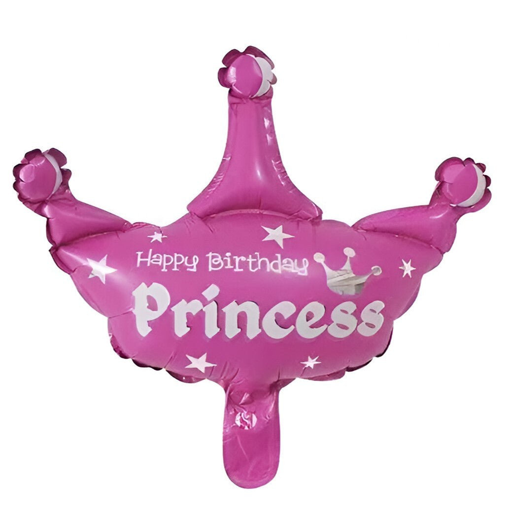 Set 3 Baloane Din Folie Metalizata, Figurine Coroana Si Stea, 40 Cm, Ambalaj Individual, Pai Inclus, Umflare Cu Aer Sau Heliu - vivimall.ro
