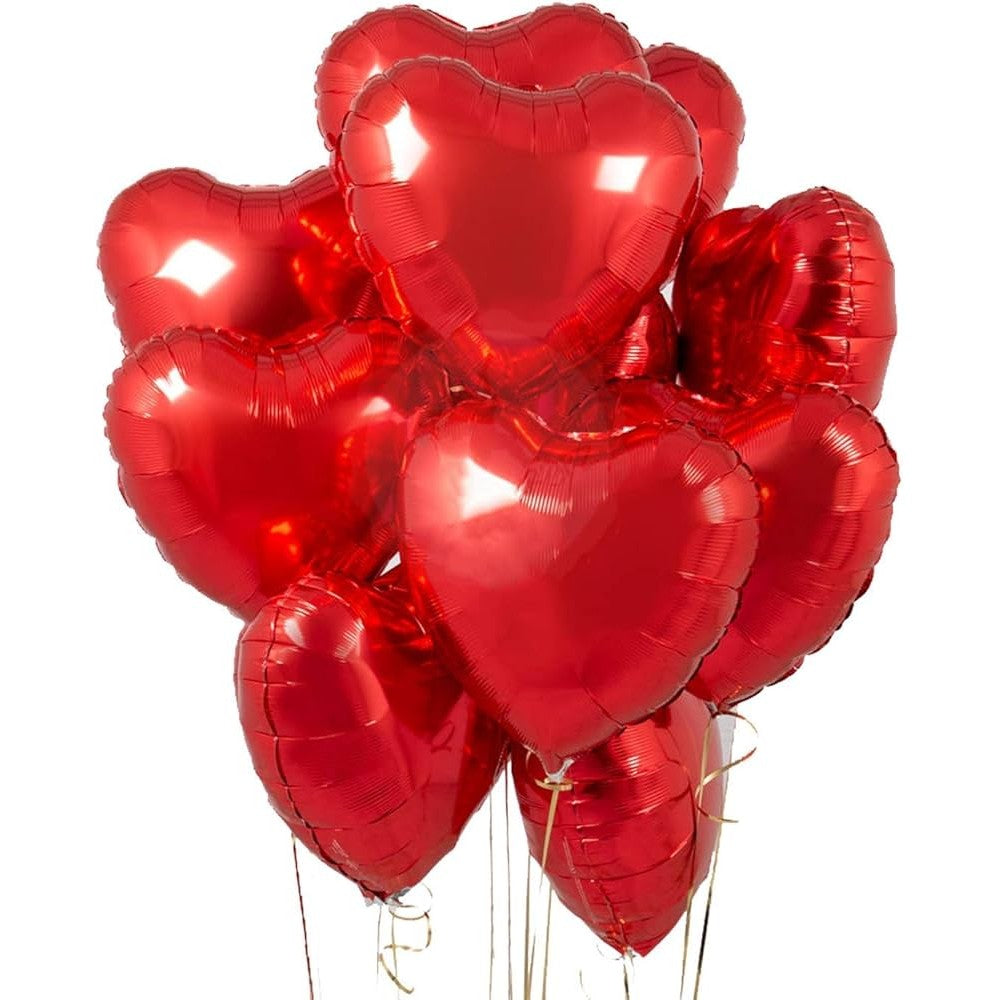 Set 3 Baloane Din Folie Metalizata, Tema Ziua Indragostitilor, 45 Cm, 2 Rosii, 1 , Ambalaj Individual, Pai Inclus, Umflare Cu Aer Sau Heliu, /Rosu - vivimall.ro