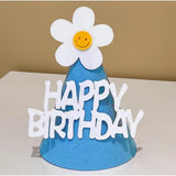 Set 3 Coifuri Happy Birthday, Pentru Petrecere, Tematica Aniversare, Cu Floare Din Spuma - vivimall.ro