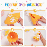 Set 3 Coifuri Happy Birthday, Pentru Petrecere, Tematica Aniversare, Cu Floare Din Spuma - vivimall.ro