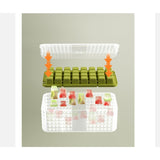 Set 3 Forme Pentru Gheata Si O Caserola Pentru Depozitare 96 De Cuburi, Verde - vivimall.ro