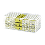 Set 3 Forme Pentru Gheata Si O Caserola Pentru Depozitare 96 De Cuburi, Verde - vivimall.ro