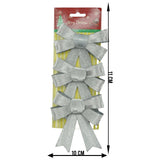 Set 3 fundite pentru brad, Argintii, 10 x 11 cm, din poliester, Flippy - vivimall.ro