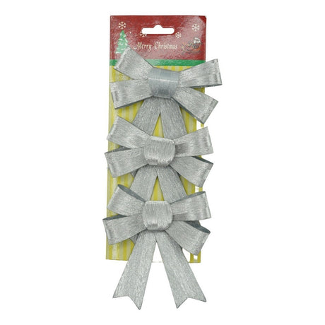 Set 3 fundite pentru brad, Argintii, 10 x 11 cm, din poliester, Flippy - vivimall.ro