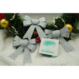 Set 3 fundite pentru brad, Argintii, cu sclipici, 10 x 11 cm, din poliester, Flippy - vivimall.ro