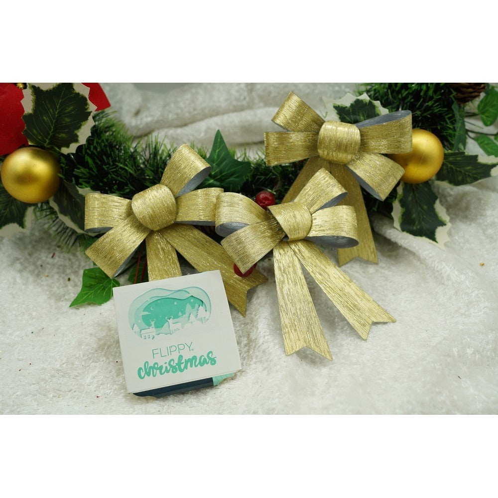 Set 3 fundite pentru brad, Aurii, 10 x 11 cm, din poliester, Flippy - vivimall.ro