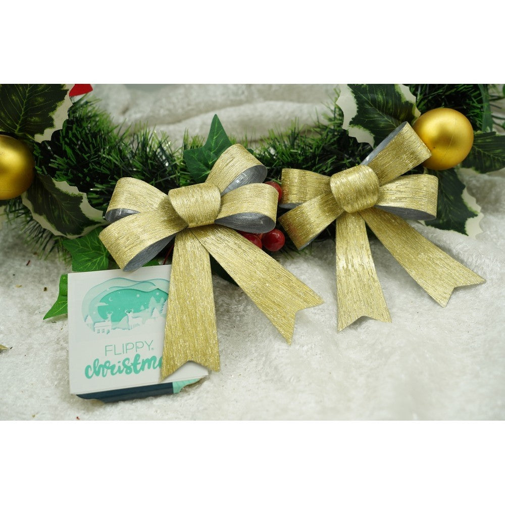 Set 3 fundite pentru brad, Aurii, 10 x 11 cm, din poliester, Flippy - vivimall.ro