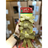 Set 3 fundite pentru brad, Aurii, cu sclipici, 10 x 11 cm, din poliester, Flippy - vivimall.ro