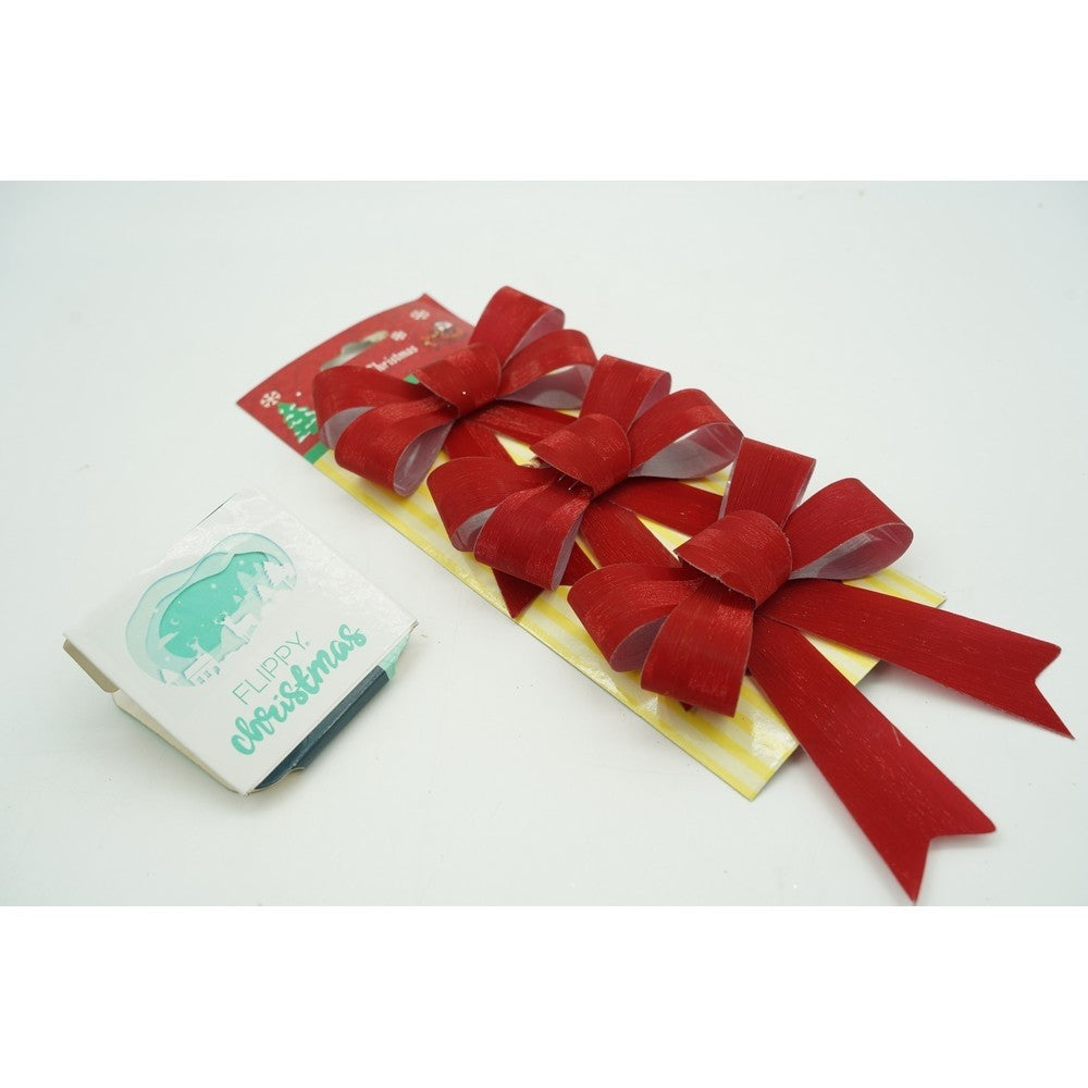 Set 3 fundite pentru brad, Rosii, 10 x 11 cm, din poliester, Flippy - vivimall.ro