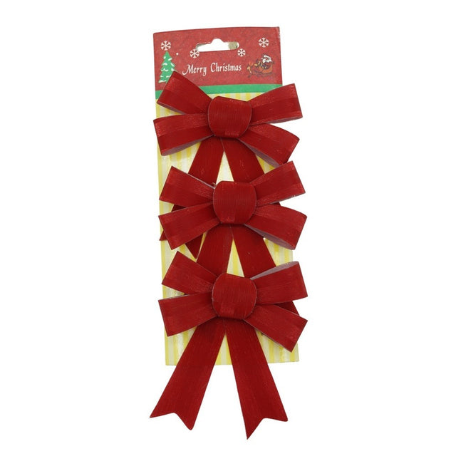 Set 3 fundite pentru brad, Rosii, 10 x 11 cm, din poliester, Flippy - vivimall.ro