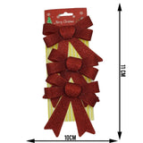 Set 3 fundite pentru brad, Rosii, cu sclipici, 10 x 11 cm, din poliester, Flippy - vivimall.ro