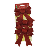 Set 3 fundite pentru brad, Rosii, cu sclipici, 10 x 11 cm, din poliester, Flippy - vivimall.ro