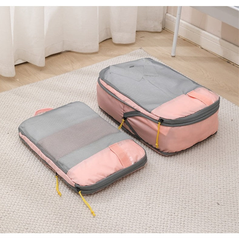 Set 3 Genti De Calatorie Pentru Depozitare, Compresibile, 3 Dimensiuni, Mic, Mediu, Mare, Impermeabile, Fermoar Dublu - vivimall.ro