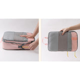 Set 3 Genti De Calatorie Pentru Depozitare, Compresibile, 3 Dimensiuni, Mic, Mediu, Mare, Impermeabile, Fermoar Dublu - vivimall.ro
