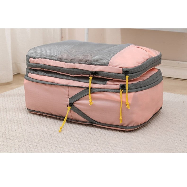 Set 3 Genti De Calatorie Pentru Depozitare, Compresibile, 3 Dimensiuni, Mic, Mediu, Mare, Impermeabile, Fermoar Dublu - vivimall.ro