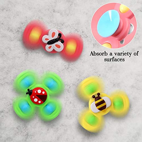 Set 3 Jucarii Spinner Pentru Copii, Spinimals Albina, Fluture, Buburuza