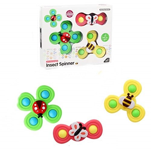 Set 3 Jucarii Spinner Pentru Copii, Spinimals Albina, Fluture, Buburuza
