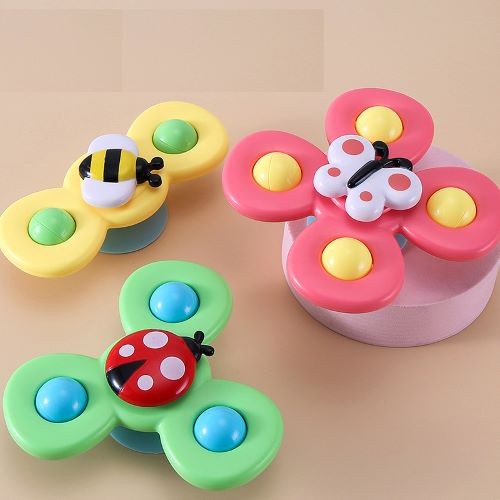Set 3 Jucarii Spinner Pentru Copii, Spinimals Albina, Fluture, Buburuza