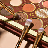 Set 3 Pensule de Machiaj, Vivimall, Portabile, pentru Fard de Ochi, din Par Sintetic Moale, Auriu, 16.5x6.5x1.6 cm - vivimall.ro