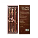 Set 3 Pensule de Machiaj, Vivimall, Portabile, pentru Fard de Ochi, din Par Sintetic Moale, Auriu, 16.5x6.5x1.6 cm - vivimall.ro