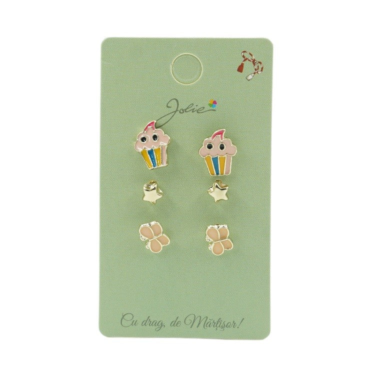 Set 3 Perechi Cercei Briosa, Stea, Fluture - vivimall.ro