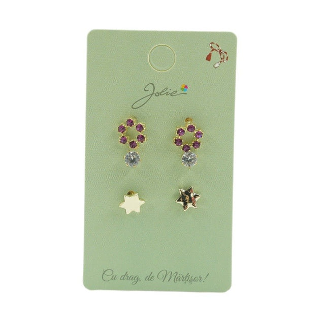 Set 3 Perechi Cercei Cerc, Piatra, Stea - vivimall.ro