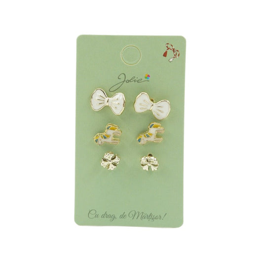 Set 3 Perechi Cercei Fundita, Unicorn, Floare - vivimall.ro