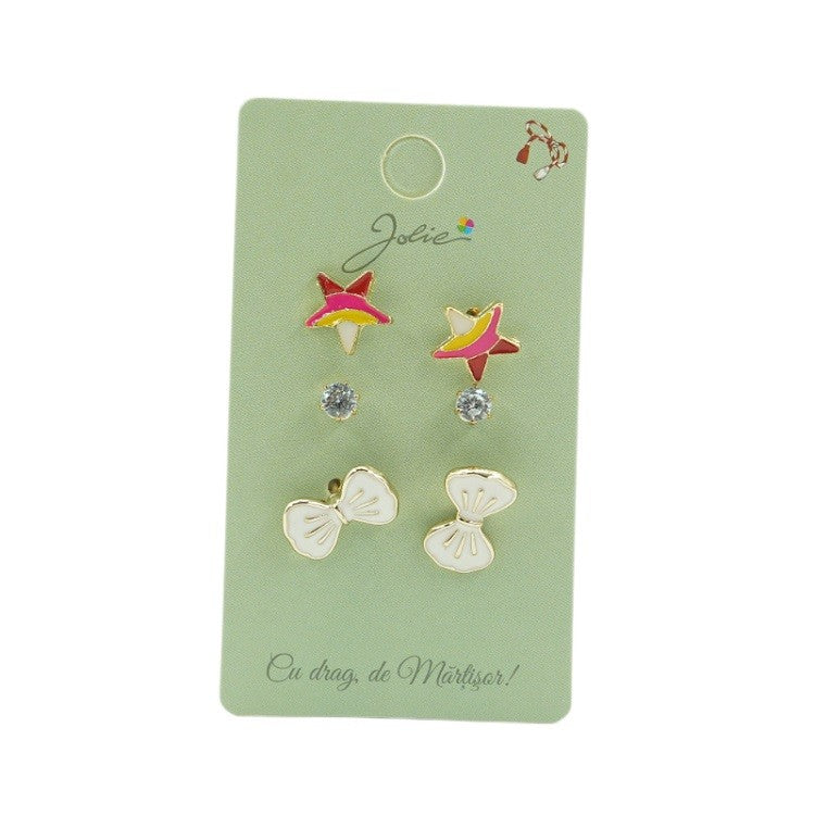 Set 3 Perechi Cercei Stea, Piatra, Fundita - vivimall.ro