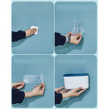 Set 3 Perii Pentru Toaleta, Din Silicon, Perie Zimtata, Cap Flexibil, Suport Adeziv Pentru Montarea Pe Perete, 39 X 19 X 9.8 Cm, Albastru/Alb - vivimall.ro