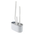 Set 3 Perii Pentru Toaleta, Din Silicon, Perie Zimtata, Cap Flexibil, Suport Adeziv Pentru Montarea Pe Perete, 39 X 19 X 9.8 Cm, Gri/Alb - vivimall.ro