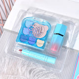 Set 3 Produse de Machiaj, KEVIN &amp; COCO, Ice Blue Bear, 6 culori, 15.5 x 13 x 3.4 cm - vivimall.ro